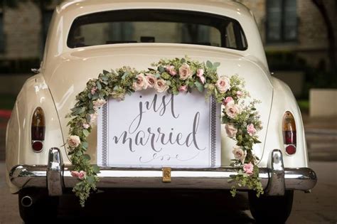 Just Married........, #autoschmuckhochzeitringe #Married | Frisch verheiratet auto ...