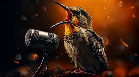 Hummingbird Signing Into Microphone Free Stock Photo - Public Domain Pictures
