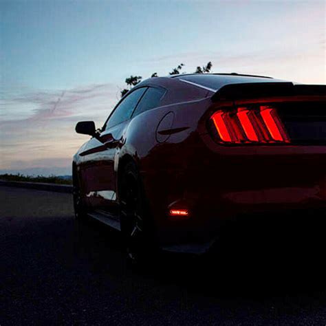 Fit 2015-2021 Ford Mustang Rear Side Marker LED Lights Black Housing | eBay