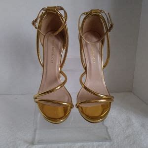 Shoes | Shoe Republic La Gold Metallic Strappy Heels | Poshmark