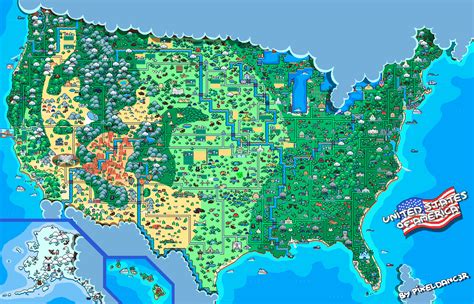 [OC] USA PIXELART MAP!! : PixelArt | Cool pixel art, Pixel art, Pixel art design