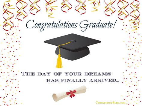 Graduation Card Wording - Confetti and Bliss