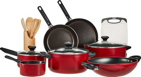 Prestige Classique Non-stick Cookware Set of 16-Piece, PR21234, Red, Aluminum: Buy Online at ...