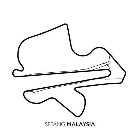 Premium Vector | Sepang circuit malaysia motorsport race track vector map