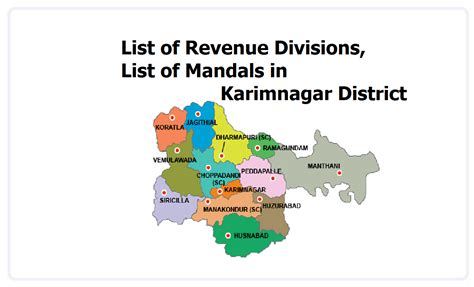 List of Revenue Divisions, Mandals in Karimnagar District