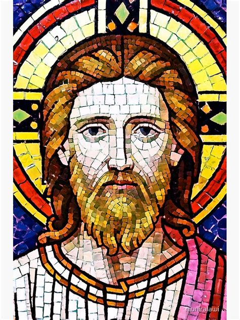 "Mosaic Jesus Face" Poster for Sale by muniralawi | Redbubble