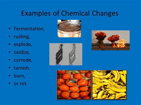 Examples Of Chemical Changes