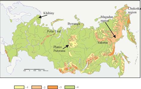 Russia Map With Mountains