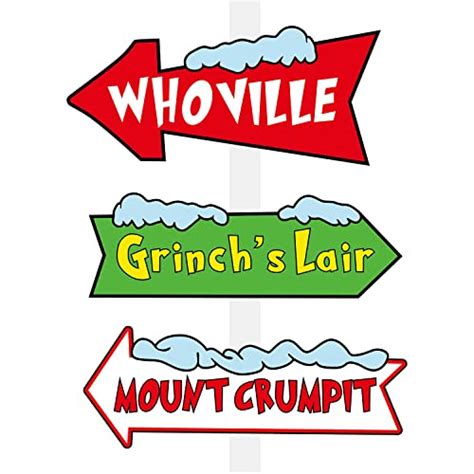 Christmas Grinch's Lair Whoville Mount Crumpit Sign Grinch Whoville Party Direction Christmas ...