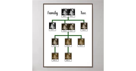 Family Tree Descendants Custom Photos Text Poster | Zazzle.com