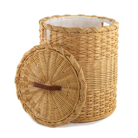 Round Wicker Laundry Hamper | Clothes Hamper - The Basket Lady