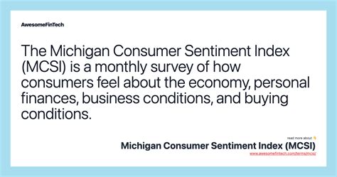 Michigan Consumer Sentiment Index (MCSI) | AwesomeFinTech Blog