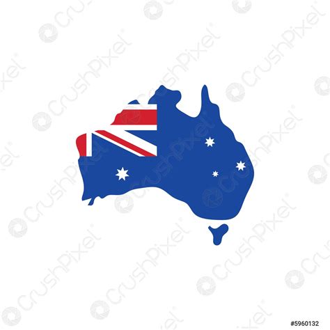 Australian flag map concept vector icon illustration design - stock ...