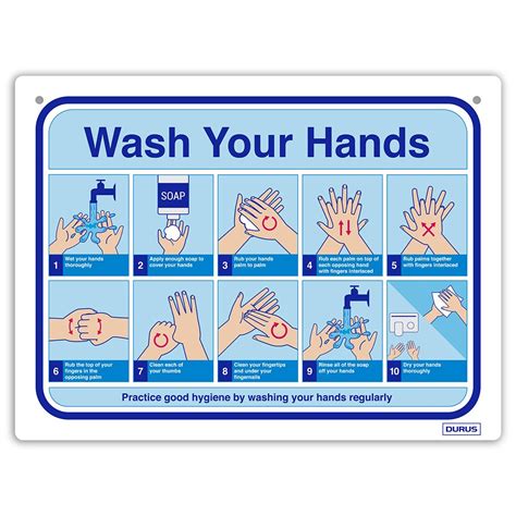 ZBA400144421 - Hygiene Wall Sign - Wash Your Hands 300 x 225mm ...