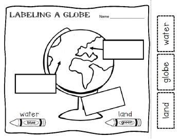 Globe Worksheet For Kindergarten