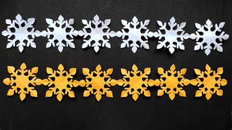 How to make easy paper snowflakes |Paper Chain Snowflakes | Christmas Decor Ideas | Paper ...