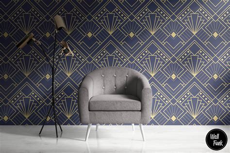 Art Deco Wallpaper Geometric Wallpaper Removable Geometric | Etsy