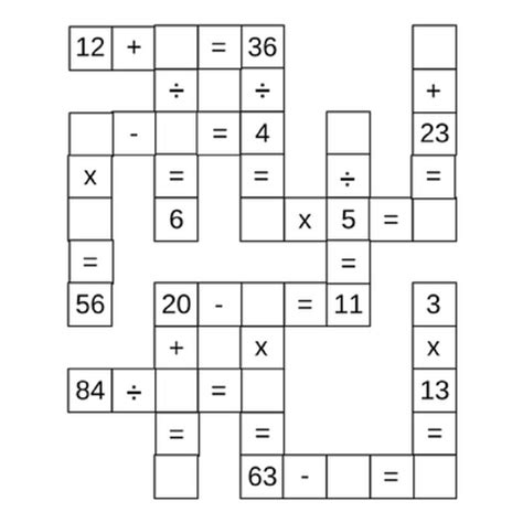 Maths Crossword With Answers