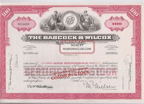 The Babcock & Wilcox Company. . . . . . 1964 Stock Certificate