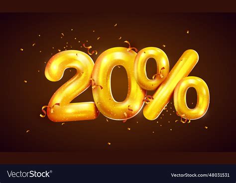 20 percent off discount creative composition Vector Image