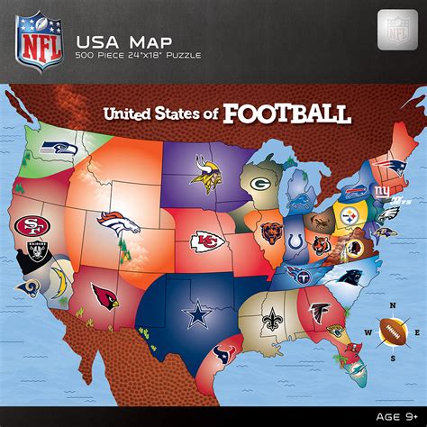 NFL USA Map Jigsaw Puzzle | Kazoo Toys