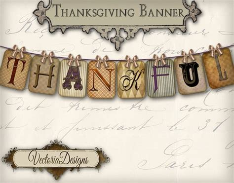 Printable Thanksgiving Banner Thankful party banner instant