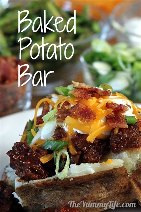 Baked Potato Bar | Recipe | Baked potato bar, Potato bar, Food for a crowd