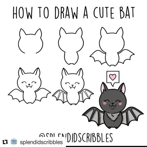 How to draw a bat by @splendidscribbles 🦇 Just in time for Halloween ...