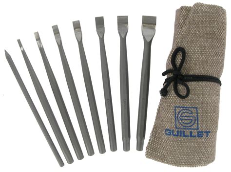 Guillet Europ Chisel Set for Marble And Stone 7+1 in Tool Roll ...