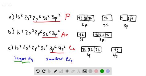 SOLVED: Three atoms have the following electron configurations: (a) 1 s^2 2 s^2 2 p^6 3 s^2 3 p ...