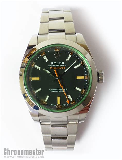 Rolex Milgauss Anniversary - Green Glass Watch. ROL 616 | Chronomaster UK