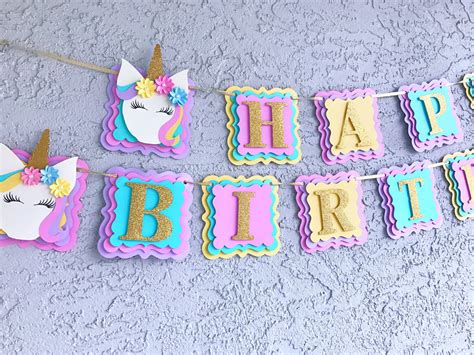 Unicorn Banner/ Unicorn Happy Birthday banner/ Unicorn party | Etsy | Unicorn birthday, Unicorn ...