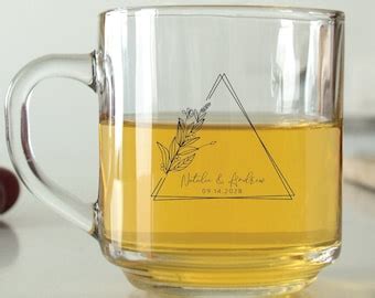Personalized Morning Mug Elegant Triangle Monogram - Etsy
