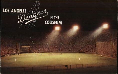 Dodgers in the Coliseum Los Angeles, CA Postcard