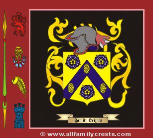 Goold family crest and meaning of the coat of arms for the surname Goold, Goold name origin