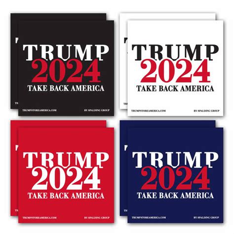 Trump Bumper Sticker - "Trump 2024" - 4 Color Pack – TrumpStoreAmerica