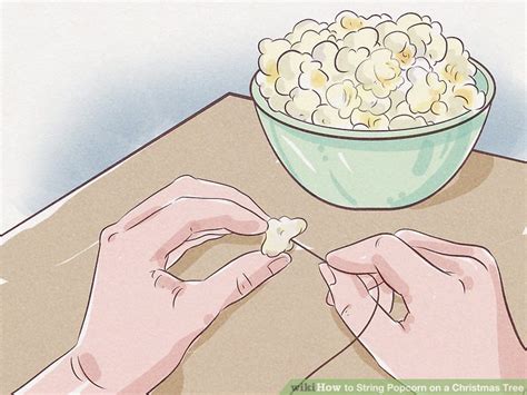 How to String Popcorn on a Christmas Tree: 11 Steps