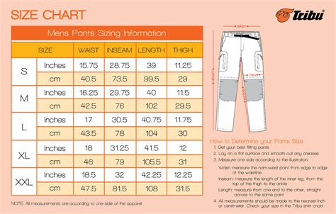 Men's Clothing & Accessories: Men's Pants Length Size Chart