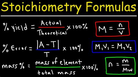 Stoichiometry Formulas and Equations - College Chemistry - YouTube