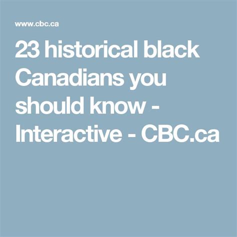 23 historical black Canadians you should know - Interactive - CBC.ca | Black canadians, History ...