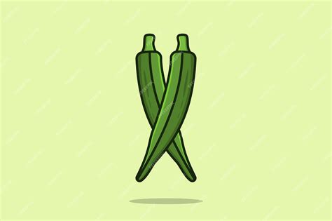 Premium Vector | Green okra vegetable vector illustration. food nature icon concept.