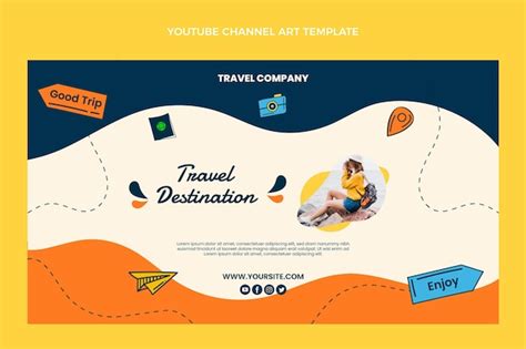 Free Vector | Hand drawn travel youtube channel art