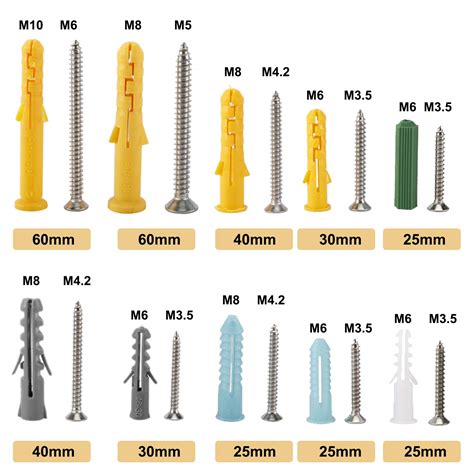 Plastic Anchor Size Chart - New 285 Piece Metal Screw and Anchor Assortment Set | eBay | Melissa ...