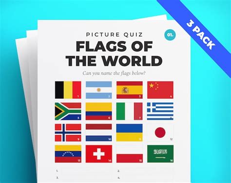 Flags of the World Flag Quiz Learn World Flags - Etsy UK