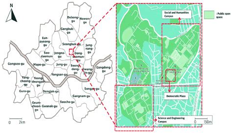 Map of the site (Korea University) and its location in Seoul... | Download Scientific Diagram