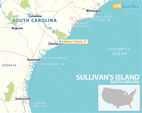 Map of Sullivan's Island, South Carolina - Live Beaches