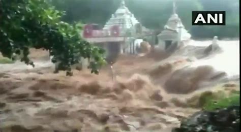 Rain Fury: Floodwater Gushes Into Shiva Temple Near Bhawanipatna - odishabytes