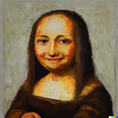 Oil painting depicting Mona Lisa by DaVinci as if she were toddler ...