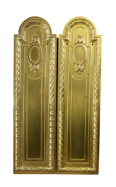 French Antisue Set of 6 Ornate Brass Door Push Plates – Charmantiques