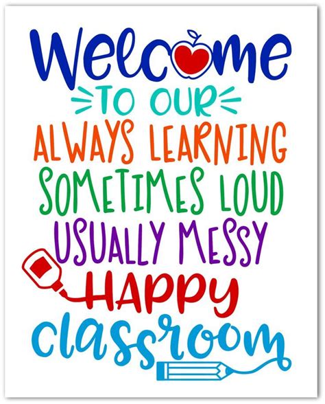 Welcome to Our Happy Classroom Free Printable | Free classroom printables, Prek classroom ...